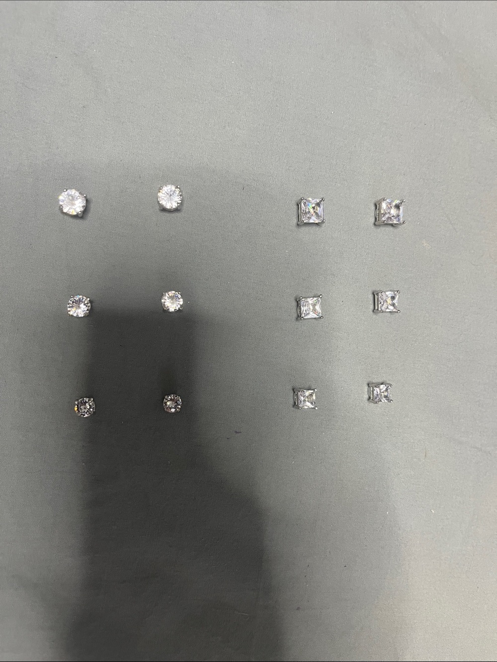 A 6 set of magnetic moissanite earring studs
